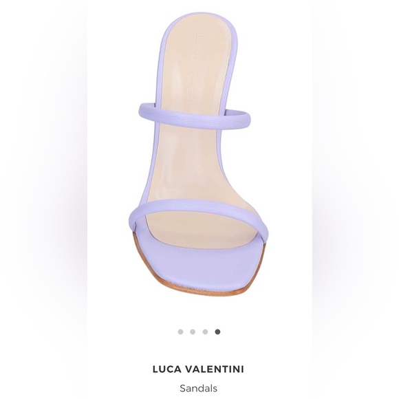 New in box LUCA VALENTINI Lilac Leather Heels Mules Sandals 7 37 Barbiecore - Picture 10 of 12